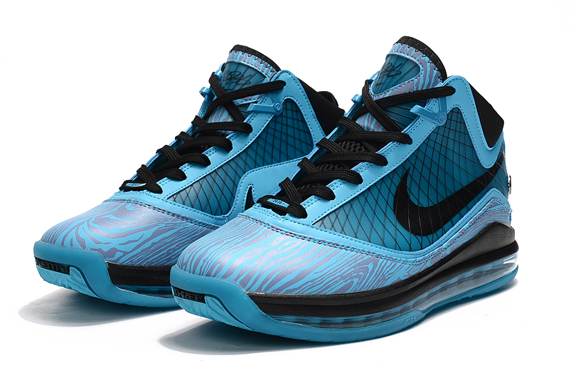 2020 Nike Lebron 7 Retro South Beach Blue Black Basketball Shoes - Click Image to Close